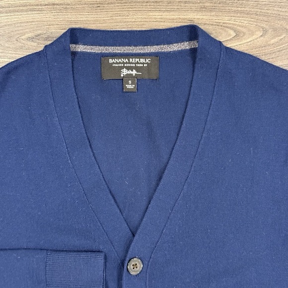 Banana Republic Other - Banana Republic Sweater Small Blue Extra Fine Italian Merino Wool Cardigan